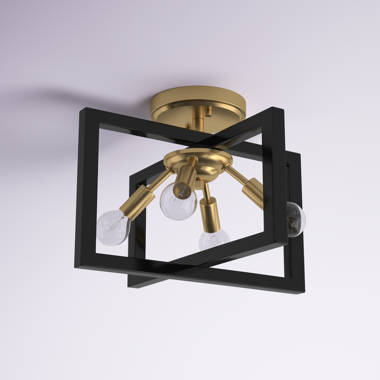 Corrigan Studio® 5 Lights Semi Flush Mount Lighting, Gold&black
